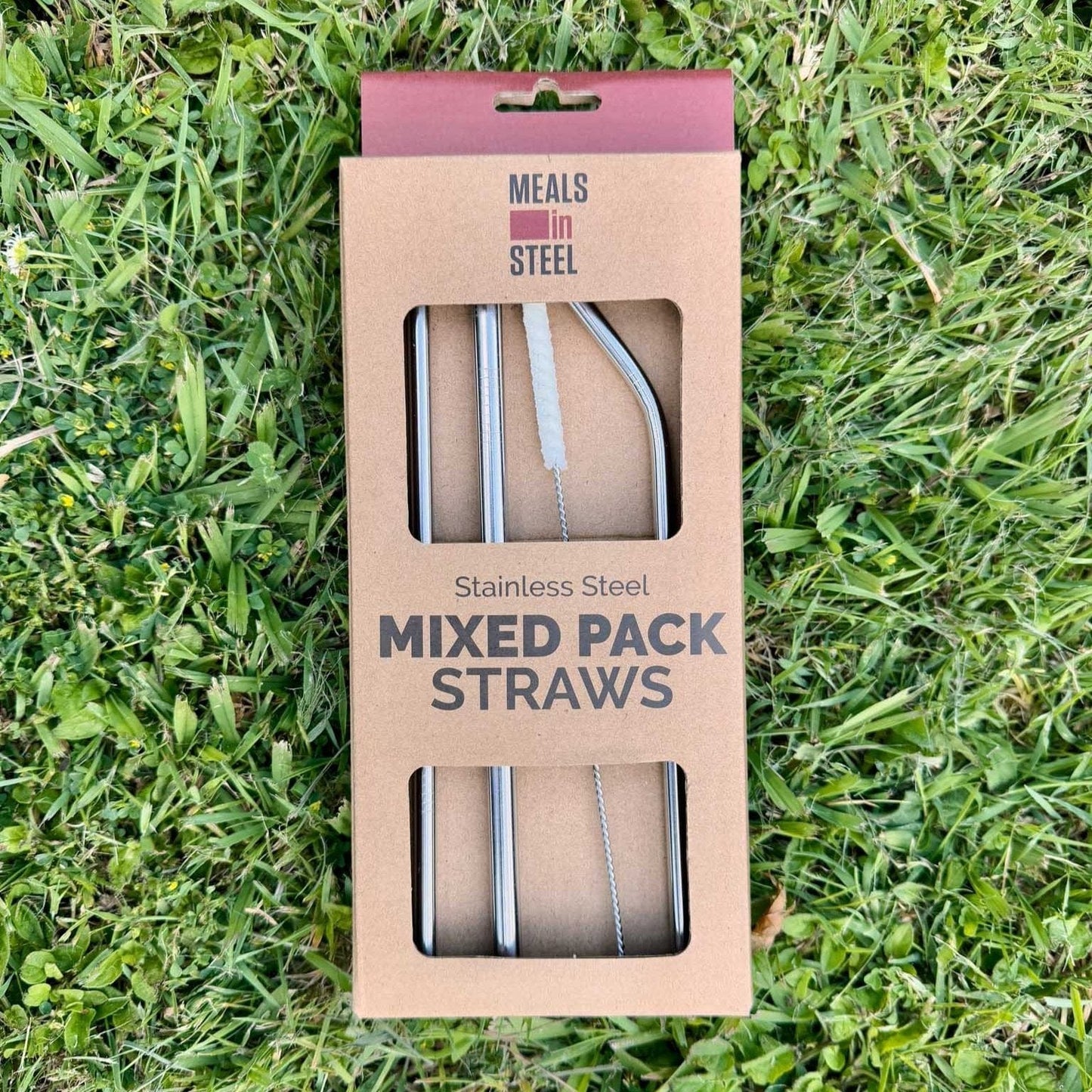 Meals in Steel Accessories Mixed Straw with Vegan Cleaning Brush Pack