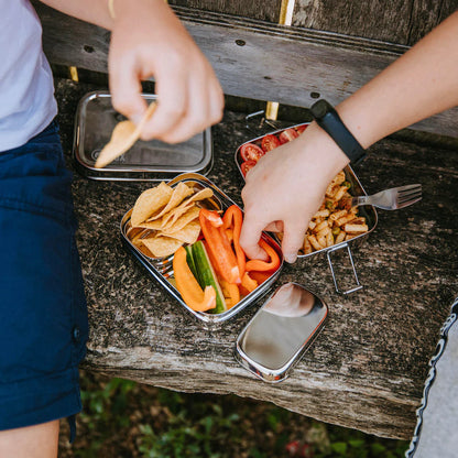 Large Three in One Stainless Steel | Bento Lunch Box with Snack Container