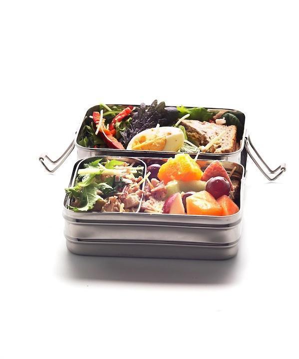 Indian-Tiffin Stainless Steel Large Single Layer Rectangular LunchBox  (Large)